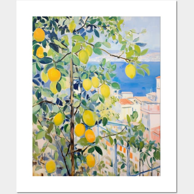 Yellow Lemons Almafi Boho Wall Art by Trippycollage